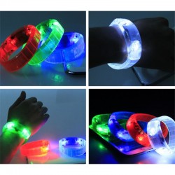 BRACELET LUMINEUX LED SOUND CONTROL BLANC